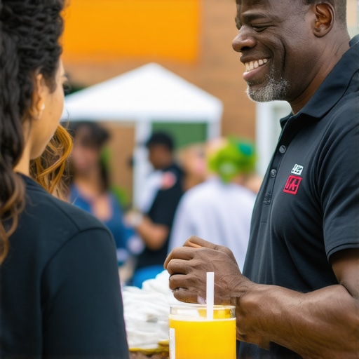 Business owner participating in a local community event to boost local SEO