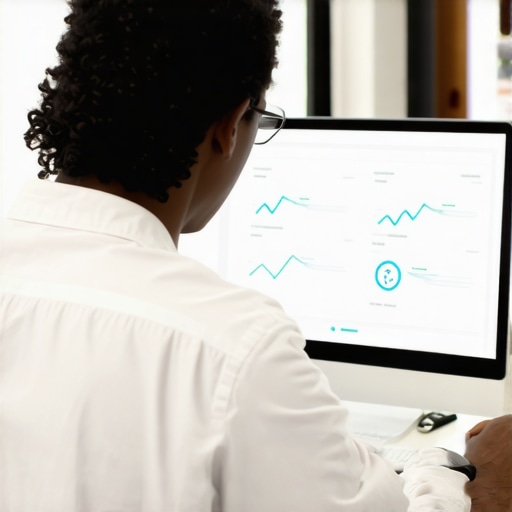Digital marketing expert reviewing local SEO analytics on a computer