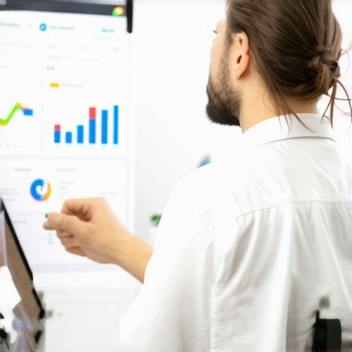 SEO expert reviewing advanced GMB analytics and features in 2024