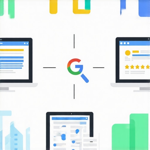 Diagram showcasing local SEO tactics like schema markup, review management, and backlinks to improve Google My Business rankings