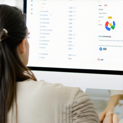 Person reviewing local SEO metrics on a laptop with Google My Business insights