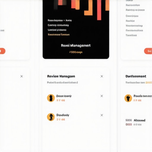A screenshot of a digital dashboard displaying Google My Business analytics and review management tools.