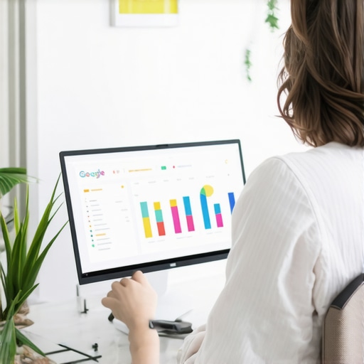 Business owner analyzing Google My Business insights and updates