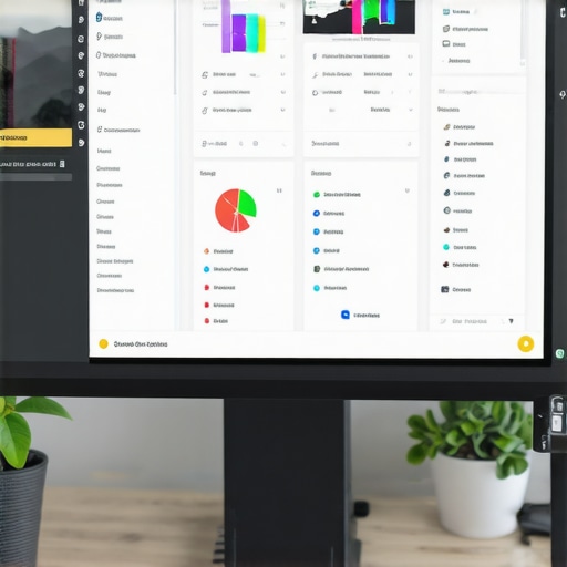 Workspace with SEO software on a computer screen for local ranking management