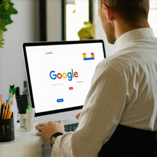 Updating GMB Profile Business owner editing Google My Business profile on laptop