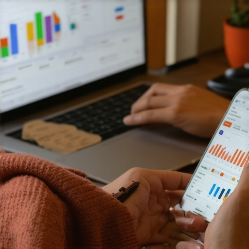 Person analyzing local search rankings and reviews on digital devices