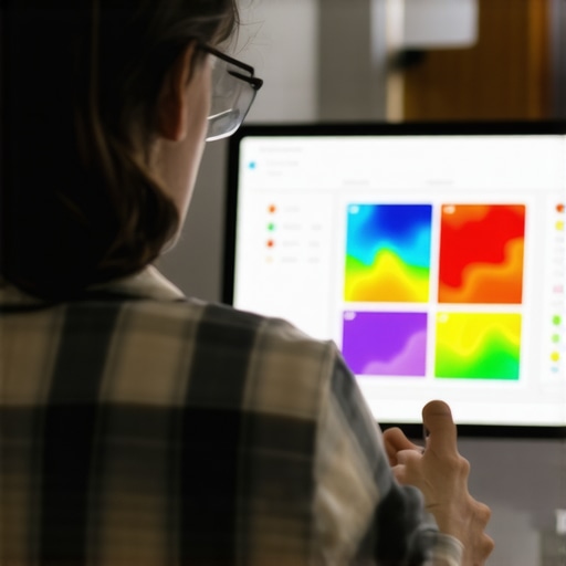 Person reviewing heatmap analytics on a laptop for local SEO insights.
